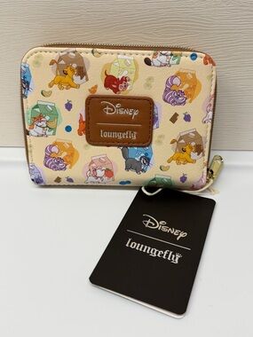 Disney Loungefly Aristocats Marie Figaro Cheshire Cat Zip Around Wallet NWT